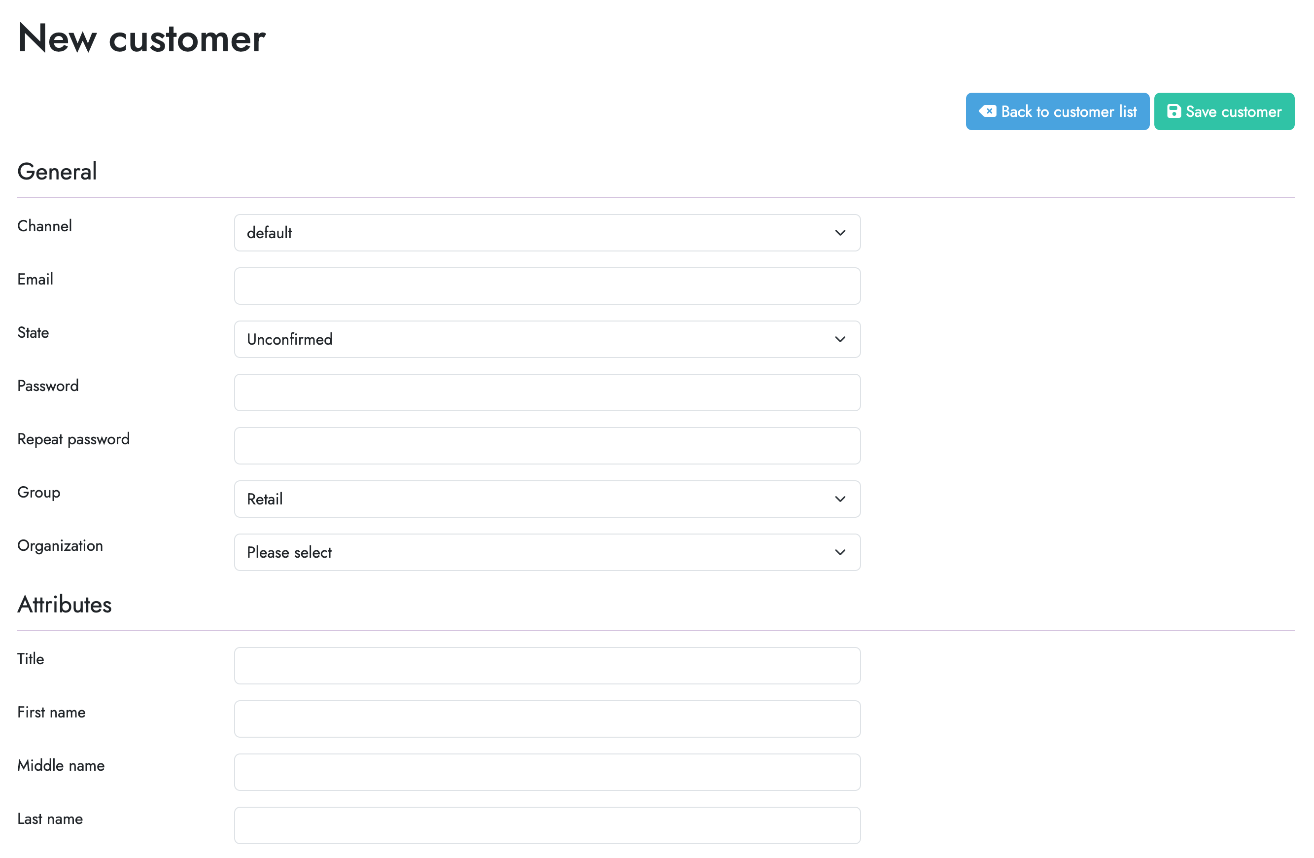 Add customer organization